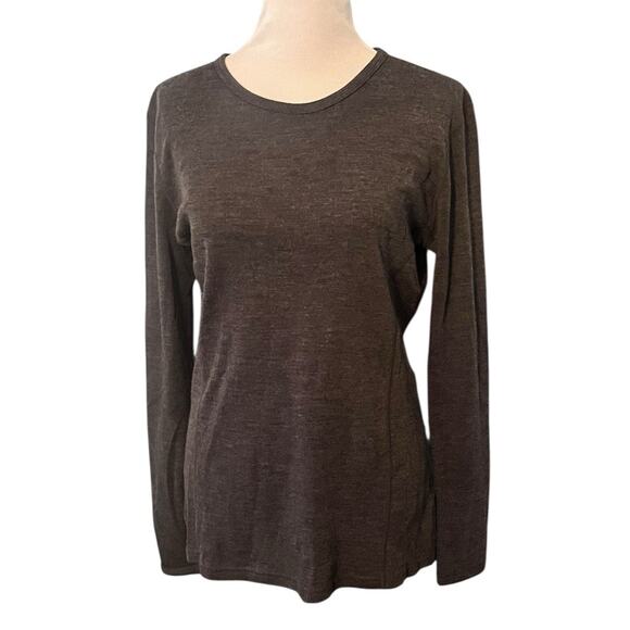 Meriwool Merino Wool Base Layer Shirt •Women XL• Long Sleeve Tee Shirt Grey - Picture 1 of 7